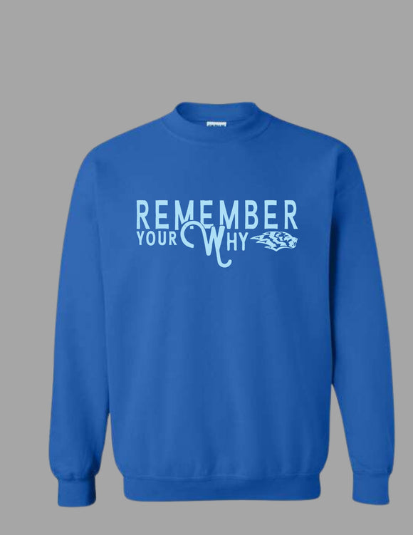 Remember Your Why Royal Crew Sweatshirt