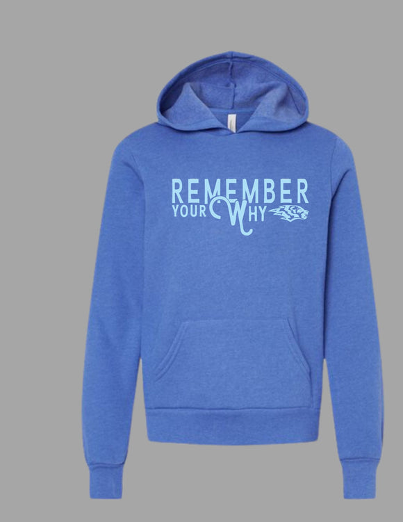 Remember Your Why Heather Royal Bella + Canvas Hoodie