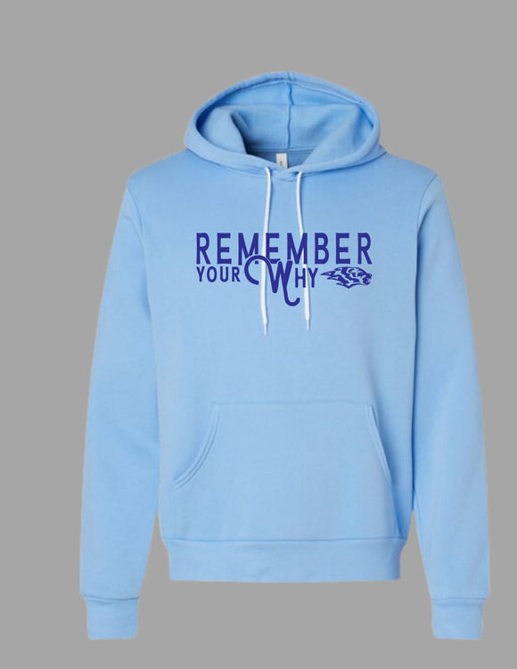 Remember Your Why Light Blue Bella + Canvas Hoodie